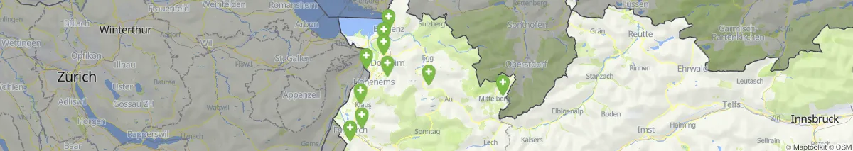 Kartenansicht für Apotheken-Notdienste in der Nähe von Langenegg (Gemeinde, Vorarlberg) (57)